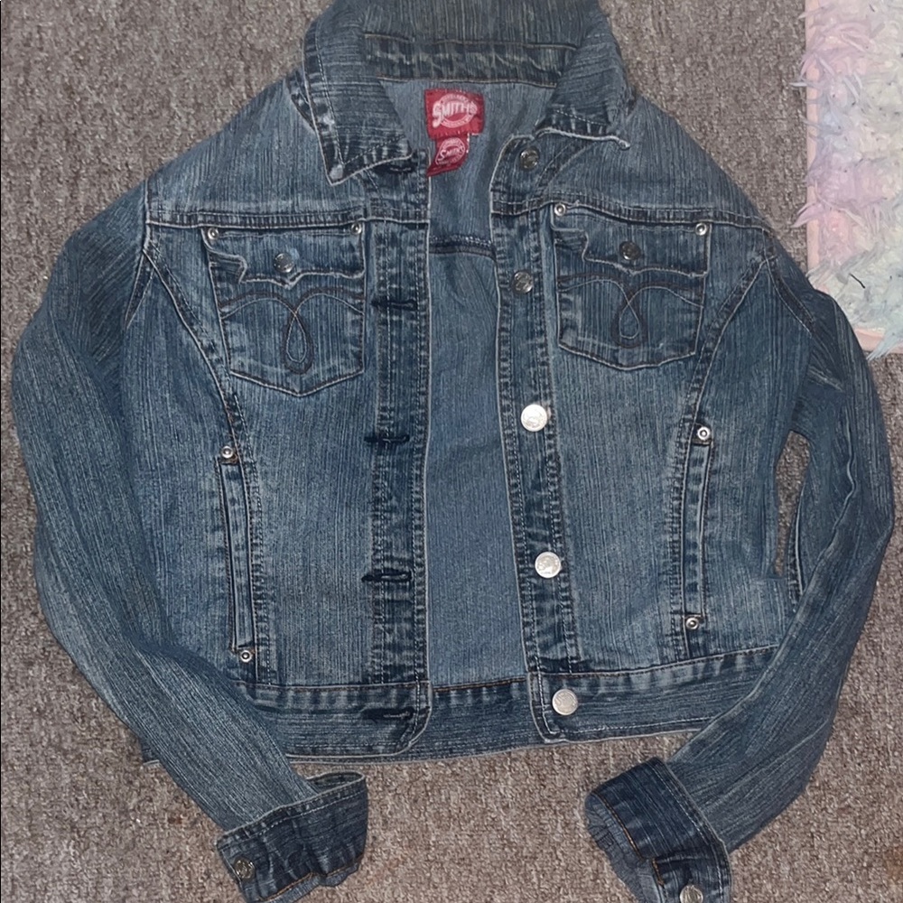 SMITH Blue Jean Jacket Medium Wash Cropped